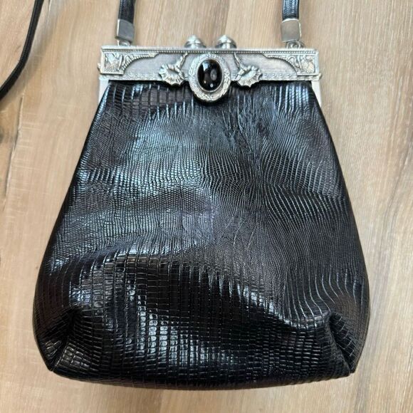 Moulin Rouge James Culver  Embossed Leather Shoulder Bag Horses Plaque Accents - Picture 2 of 9